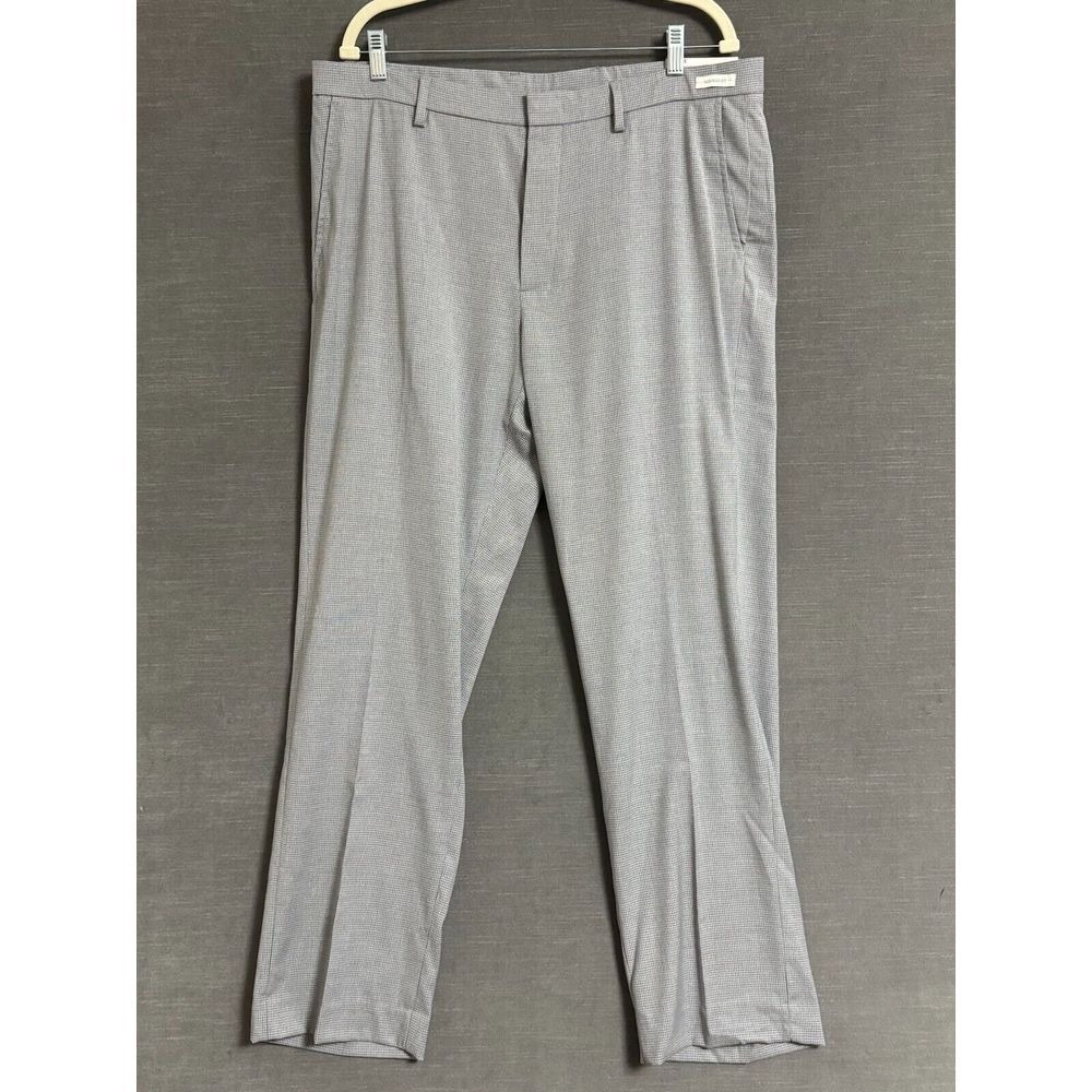 NEW Jos A Bank Pants 38x30 Tailored Fit Gray‎ Check Dress Trouser Business
